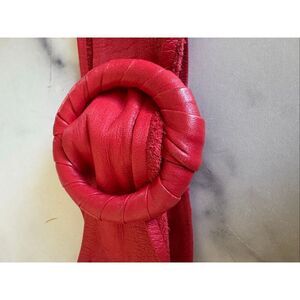 Vintage '90s brick red adjustable belt women’s x-small pleather vegan